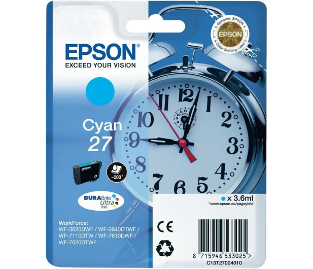 EPSON 27C Cyan 300str. C13T27024012 - 247839 - zdjęcie 2